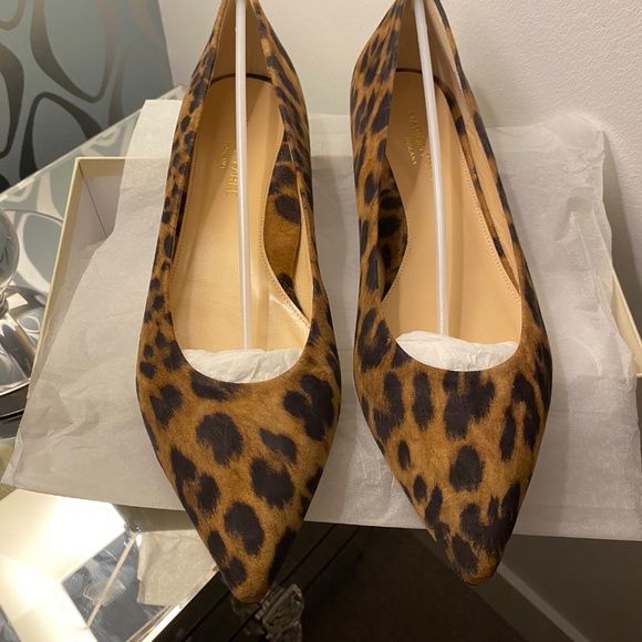Brand New Marion Parke Classic Pointy Toe Leopard print flat shoes - Picture 10 of 15